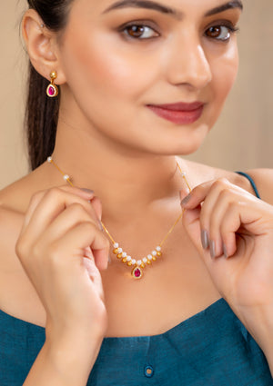 Sitara Green chain pendant set Sitara Green chain pendant set