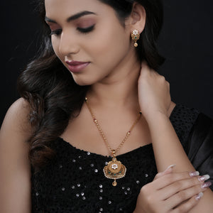 Majestic Gold Plated Chain Pendant Set Majestic Gold Plated Chain Pendant Set