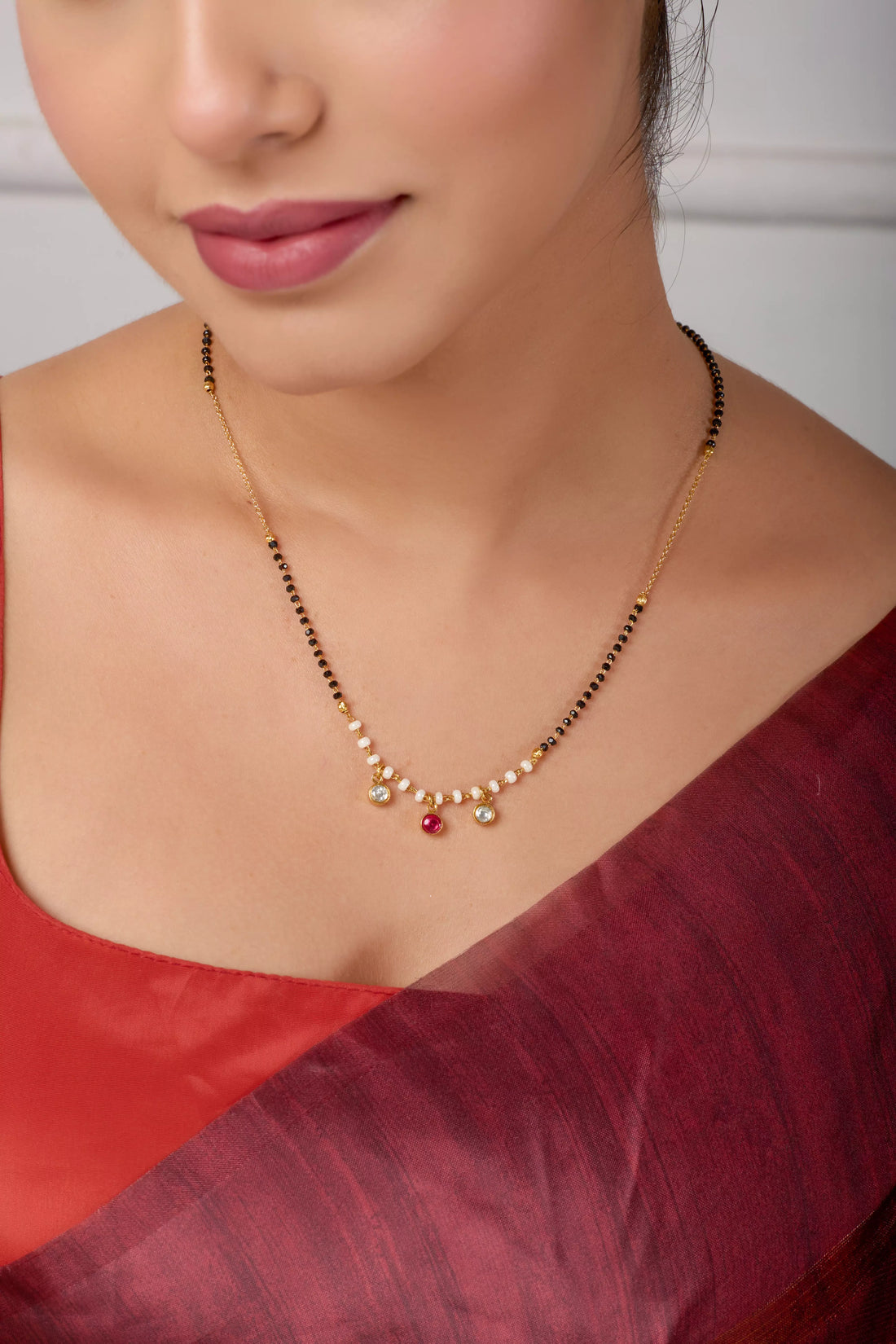Takshvi Red Pearl Mangalsutra