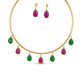 Red Ruby Gold Plated Western  Tanmaniya  for women