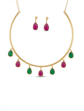 Red Ruby Gold Plated Western  Tanmaniya  for women
