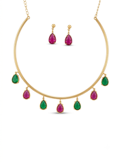 Red Ruby Gold Plated Western  Tanmaniya  for women