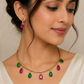 Red Ruby Gold Plated Western  Tanmaniya  for women