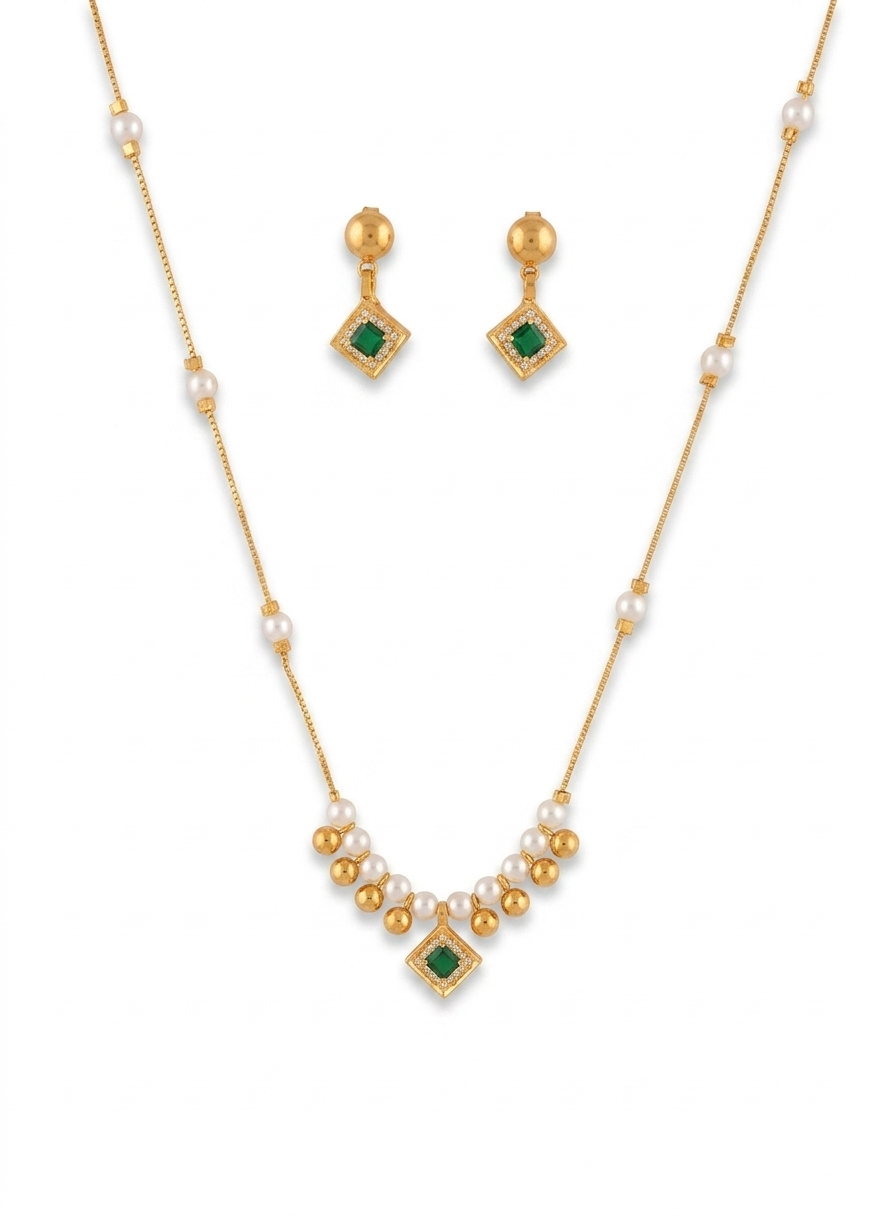 Mehira Green chain pendant set