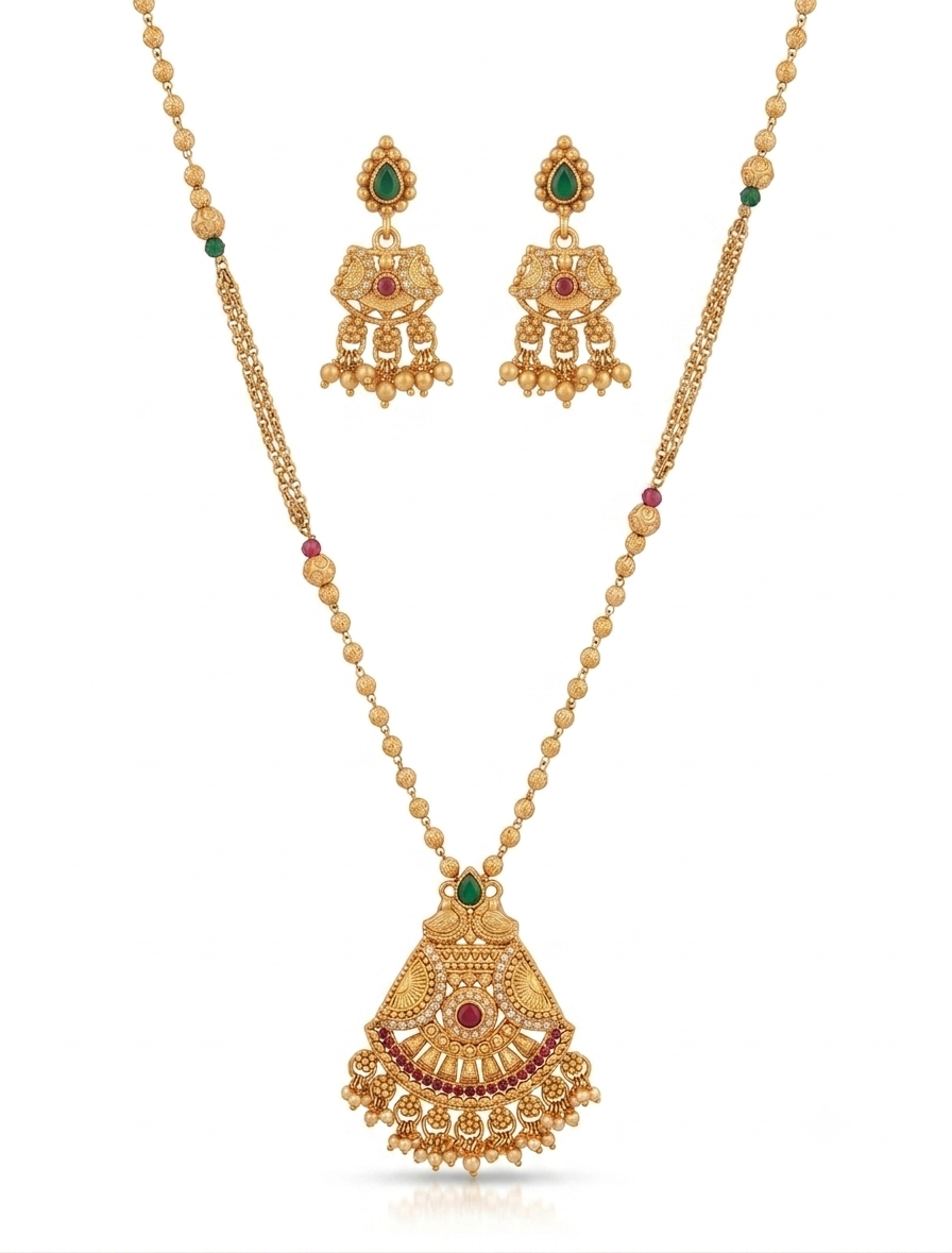 Rose Gold Plated Chain Pendant Set