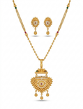 Evaniya Gold Plated Chain Pendant Set