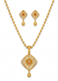 Zinnia Gold Plated Chain Pendant Set