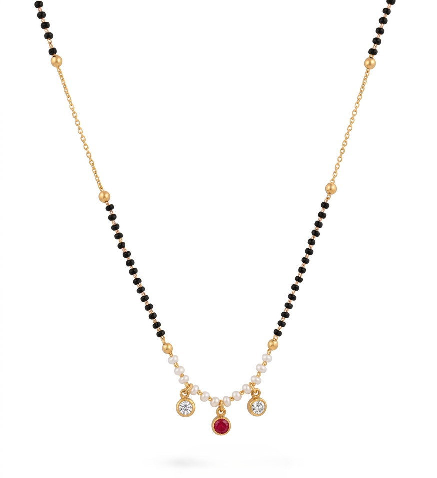 Takshvi Red Pearl Mangalsutra