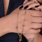 Blue Evil Eye gold tanmaniya necklace