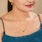 Sitara Green chain pendant set