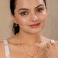Krishti Green chain pendant set