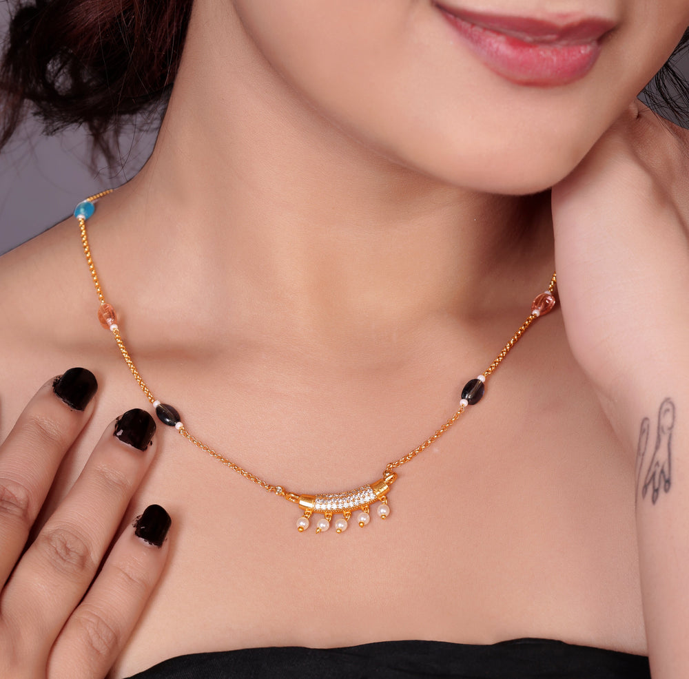 Vamshi Gold tanmaniya necklace