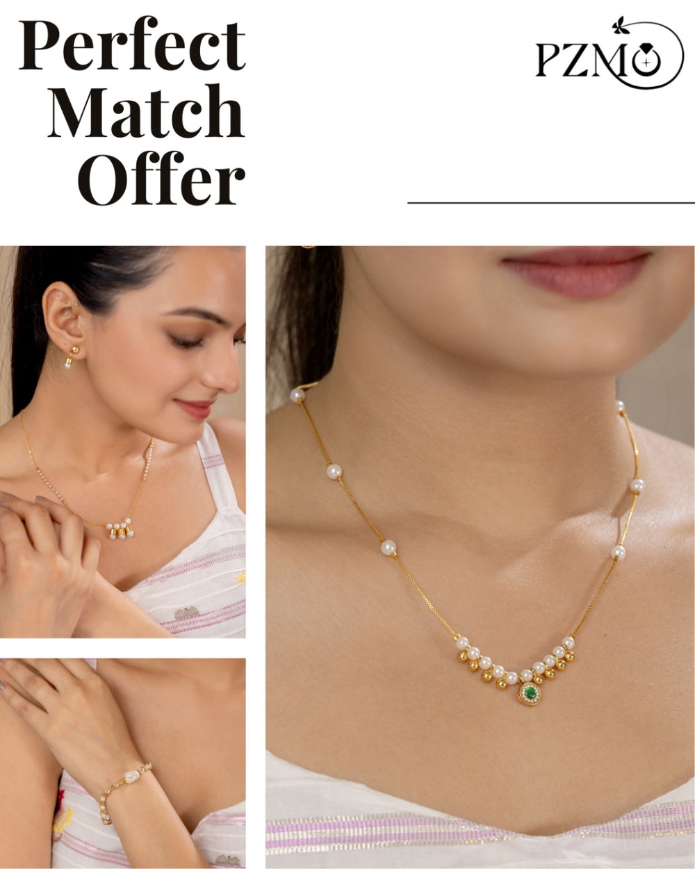 3-in-1 Imitation Jewellery Combo – Elegant Gold-Plated Set