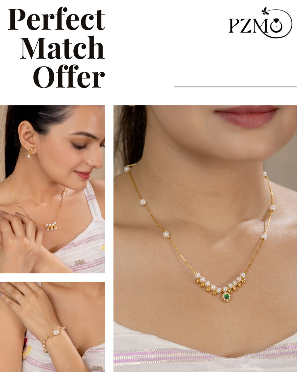 3-in-1 Imitation Jewellery Combo – Elegant Gold-Plated Set