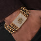 OM-2 Design High-quality Gold Plated 5 Line Rudraksha Bracelet For Men