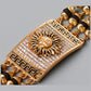 Suryadev Design High-quality Gold Plated 4 Line Rudraksha Bracelet For Men