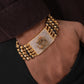 OM Design High-quality Gold Plated 5 Line Rudraksha Bracelet For Men