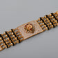 Tiger Design High-quality Gold Plated 5 Line Rudraksha Bracelet For Men