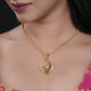 Zinnia Gold Plated Chain Pendant Set