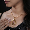 Elara Gold Plated Chain Pendant Set - PZMO