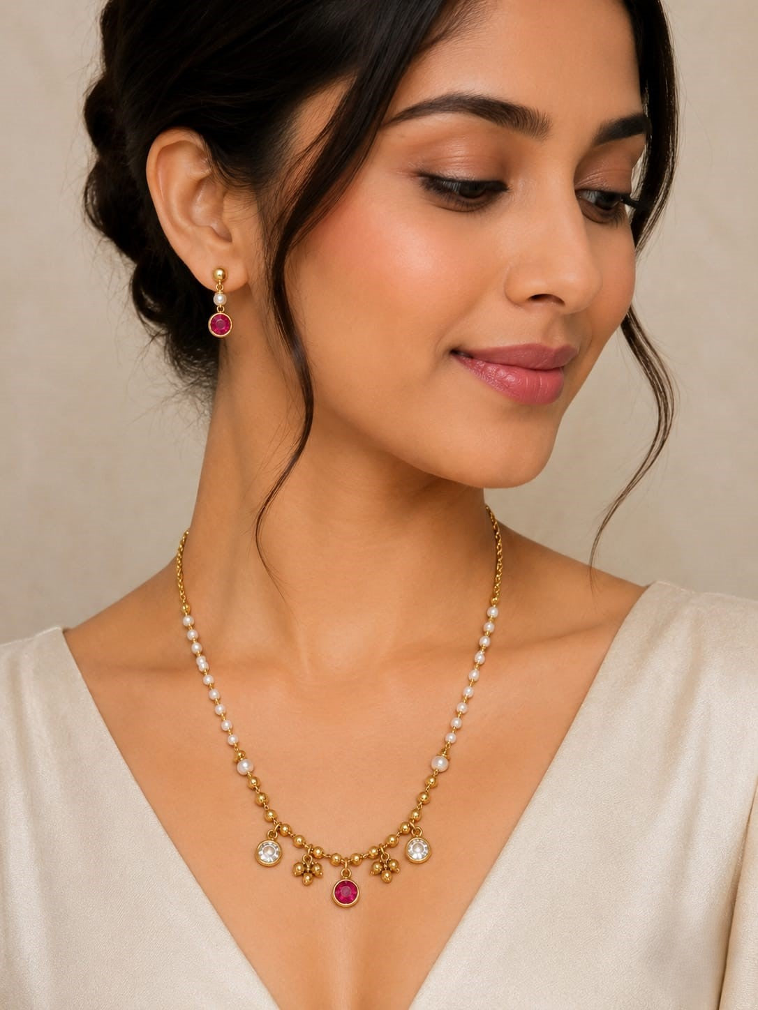 Anaya flora gold tanmaniya necklace