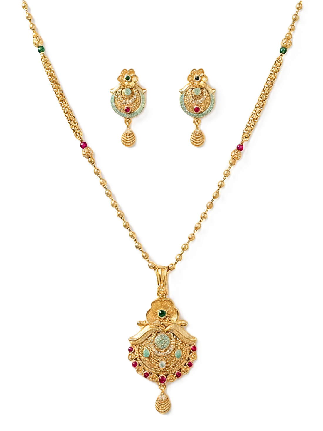 Mimosa Gold Plated Chain Pendant Set