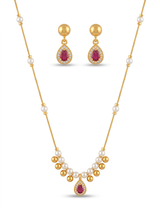Sitara Pink chain pendant set