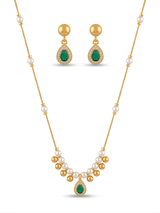 Sitara Green chain pendant set