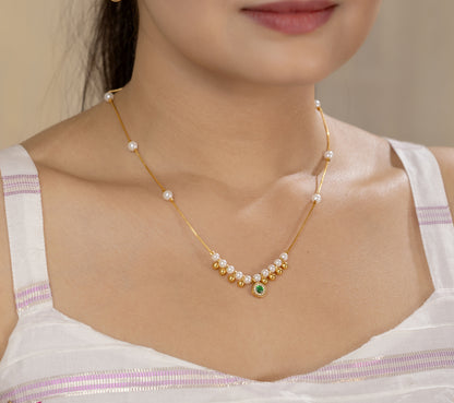 Krishti Pink chain pendant set