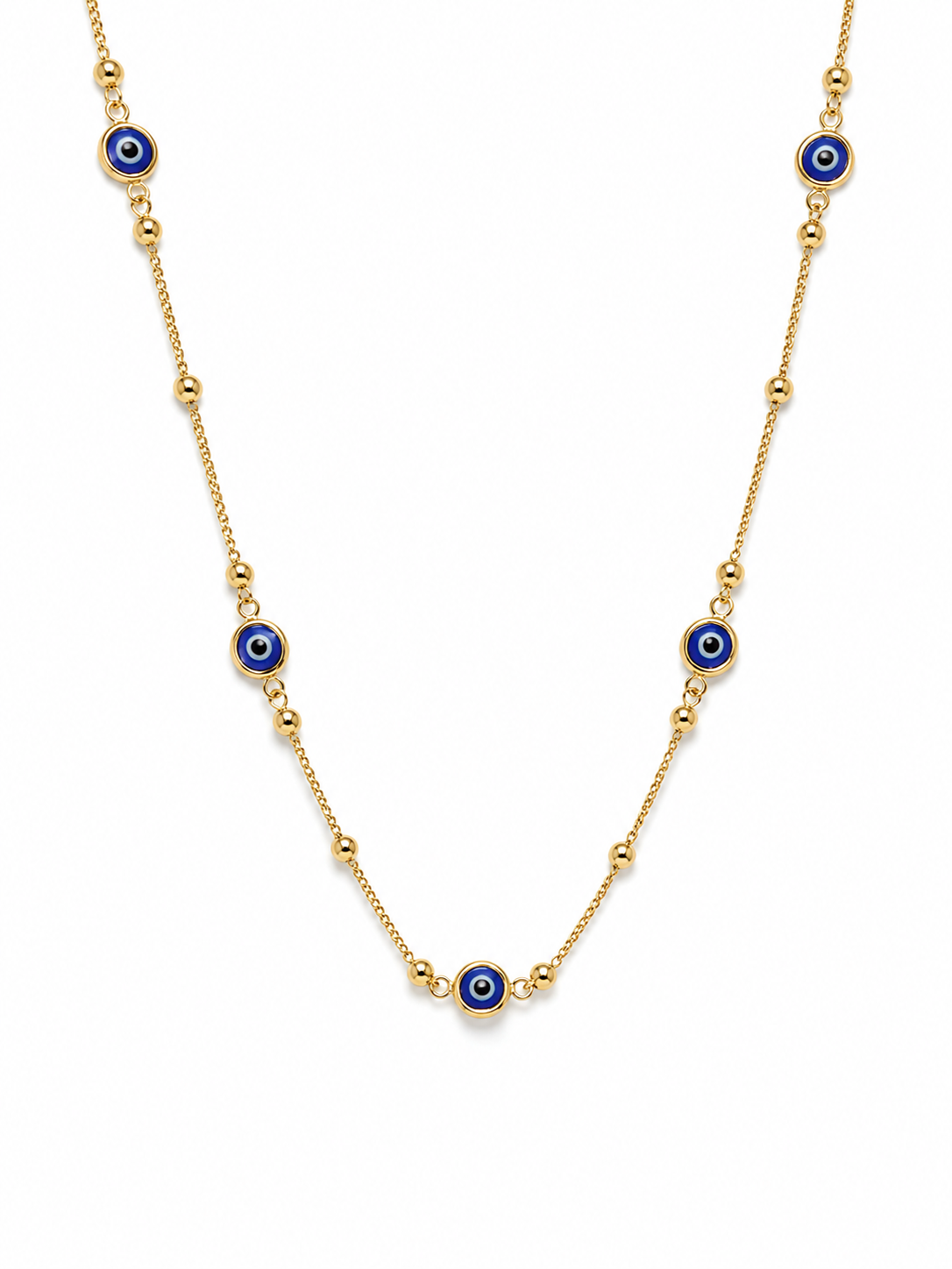 Kanika Blue Evil Eye Gold Tanmaniya Necklace