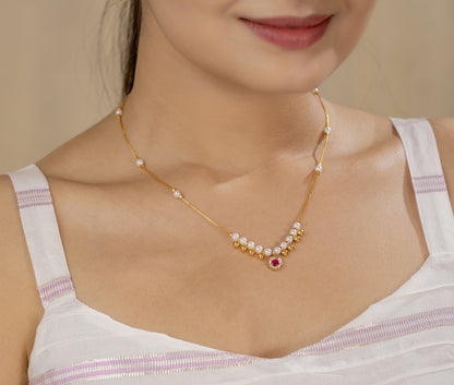 Krishti Pink chain pendant set